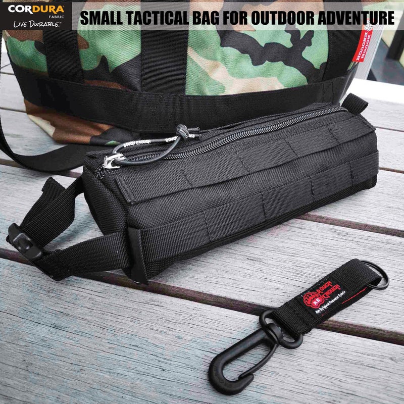 RE ROUGH ENOUGH Rough Enough Small Tactical Bag, Molle Case Pouch for Boys Adults Outdoor Adventures Hiking, Quick Release Handle Black, Small Pencil Case - Image 3